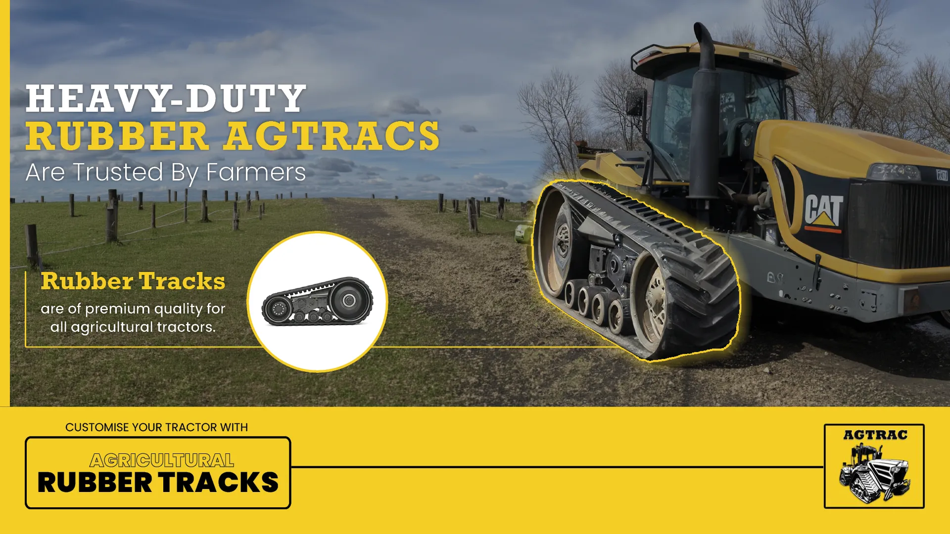 Heavy-duty Rubber Agtracs are of premium quality for all agricultural tractors | AGTRAC
