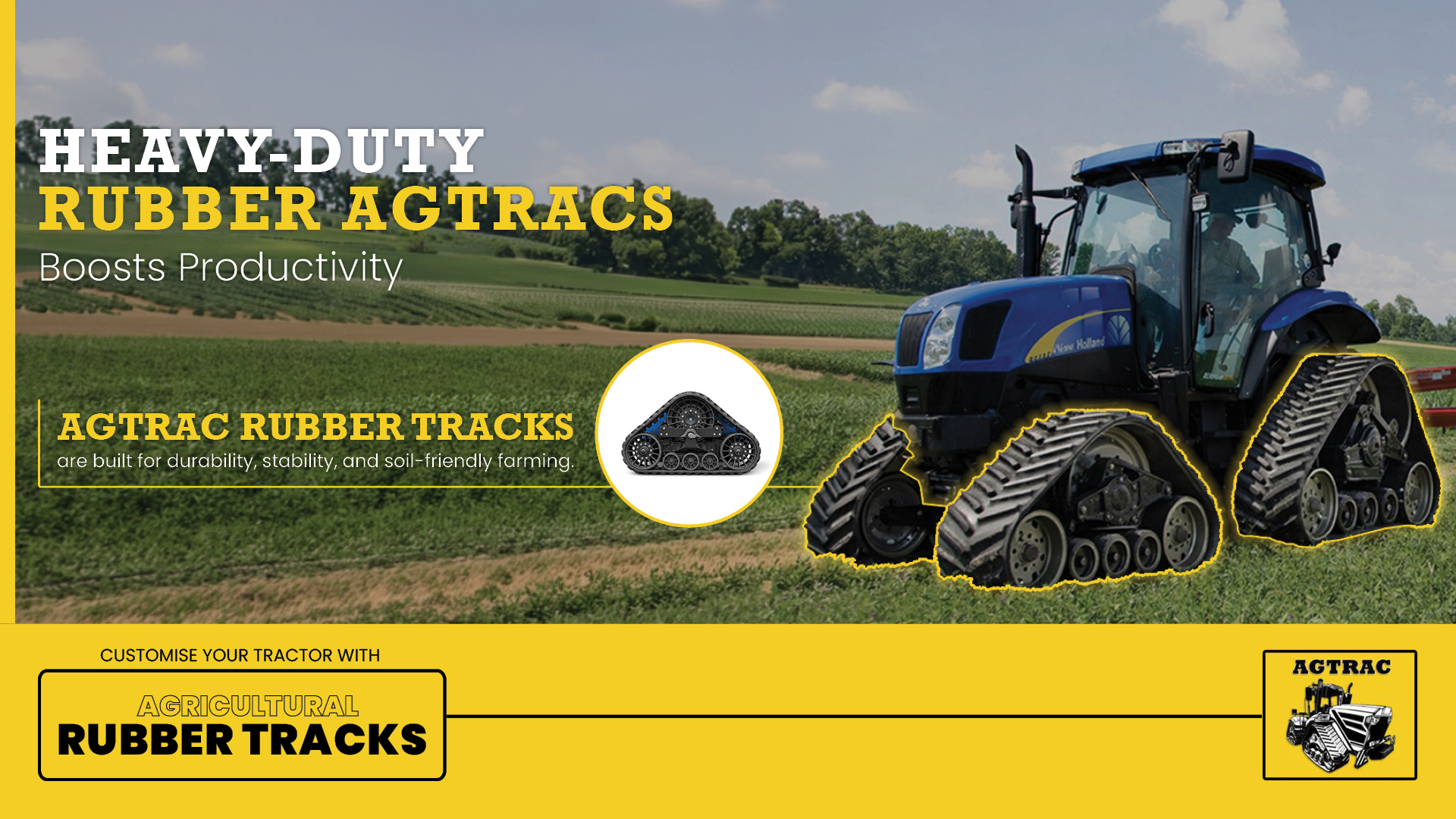 AGTRAC RUBBER TRACKS are built for durability, stability, and soil-friendly farming | AGTRAC 