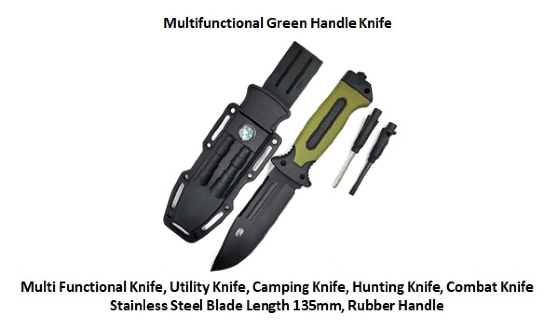 Multifunctional Green Handle Knifes | Outdoor Innovation