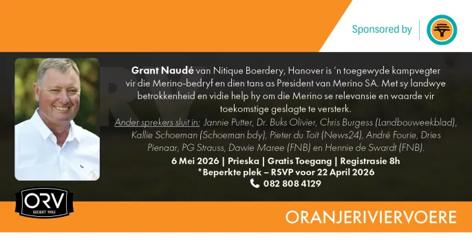 Oranjeriviervoere skaap boeredag 6 Mei 2026 | Prieska: Innoveer of stagneer