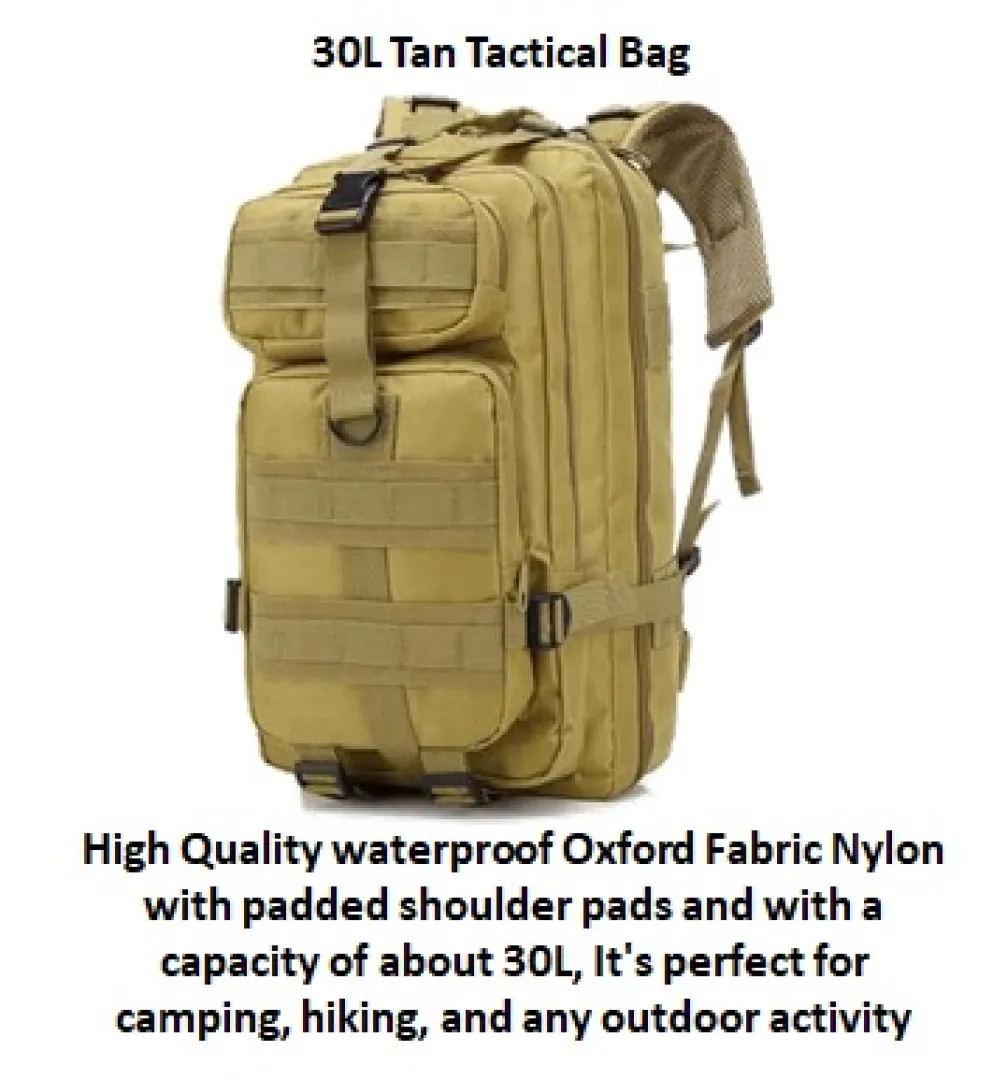 30L Tan Tactical Bags | Outdoor Innovation
