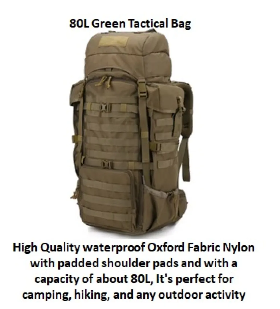 80L Green Tactical Bags | Outdoor Innovation