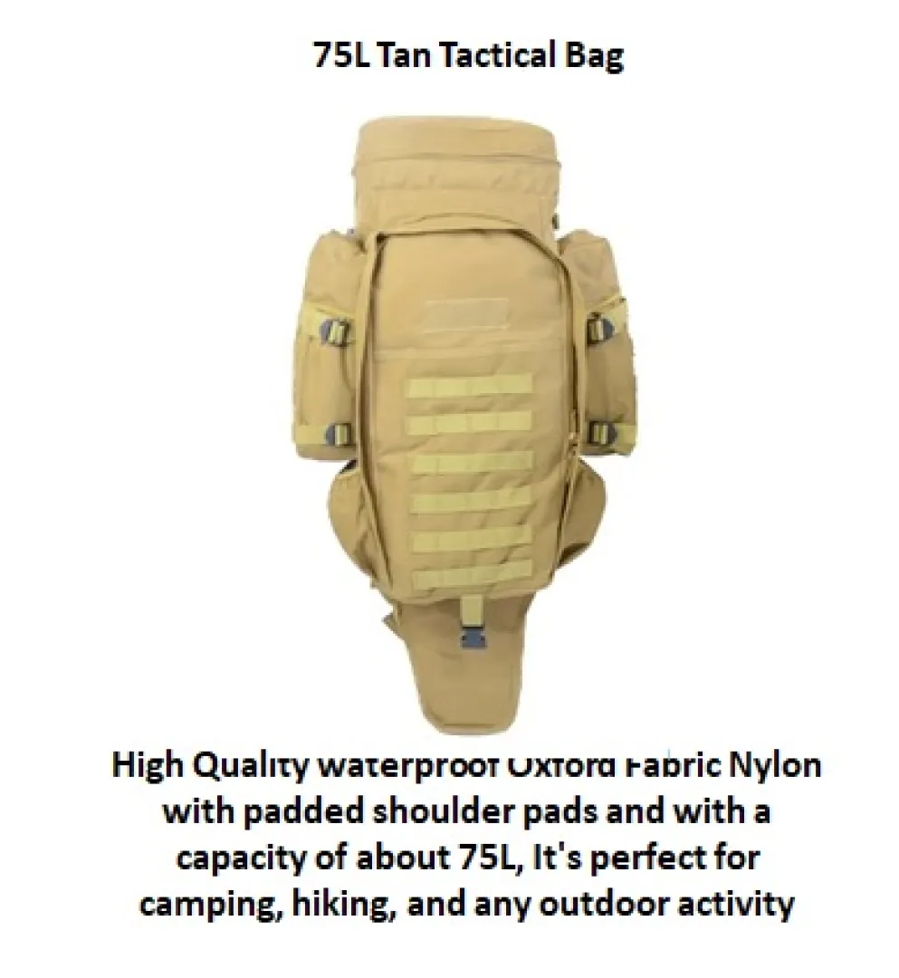 75L Tan Tactical Bags | Outdoor Innovation
