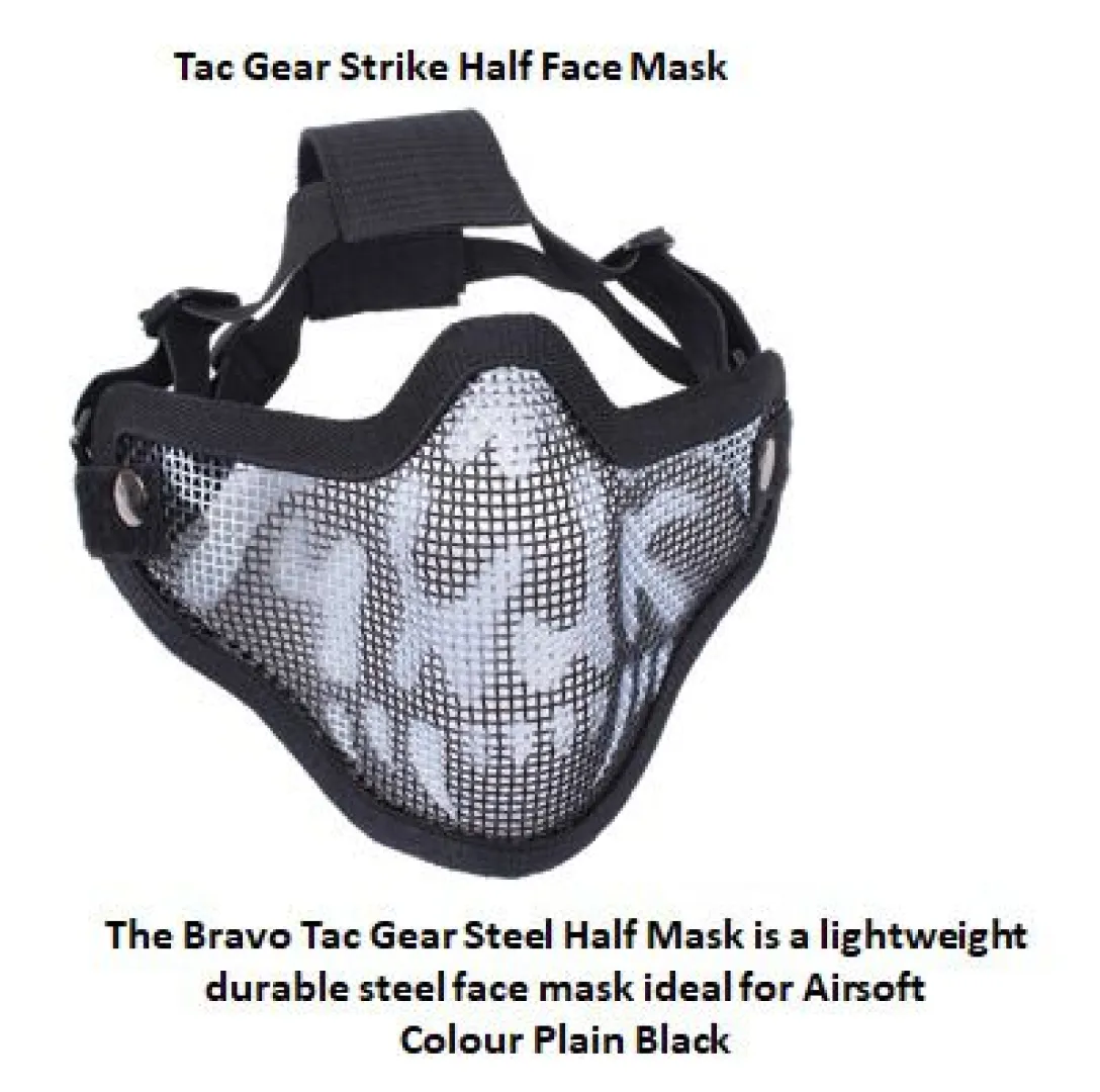 Tac Gear Strike Half Face Mask (Black) | Outdoor Innovation