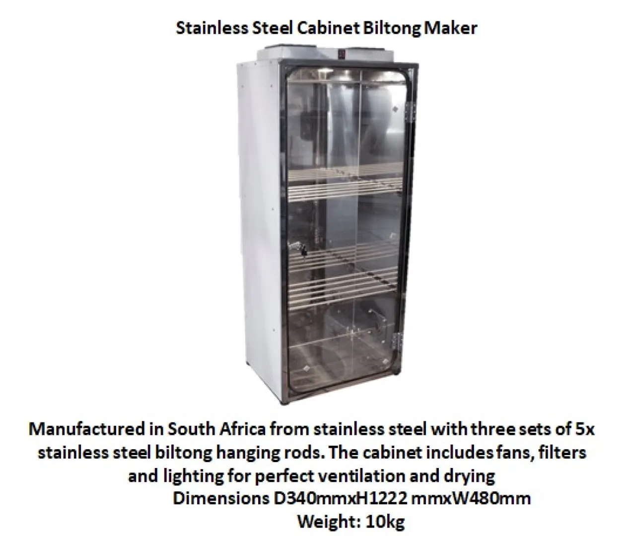 Stainless Steel Cabinet Biltong Maker | Outdoor Innovation