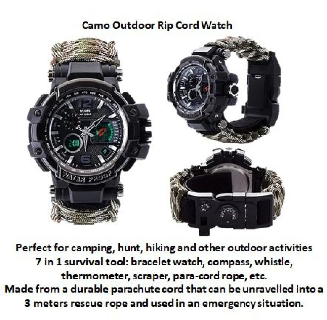 Camo Outdoor Rip Cord Watches | Outdoor Innovation