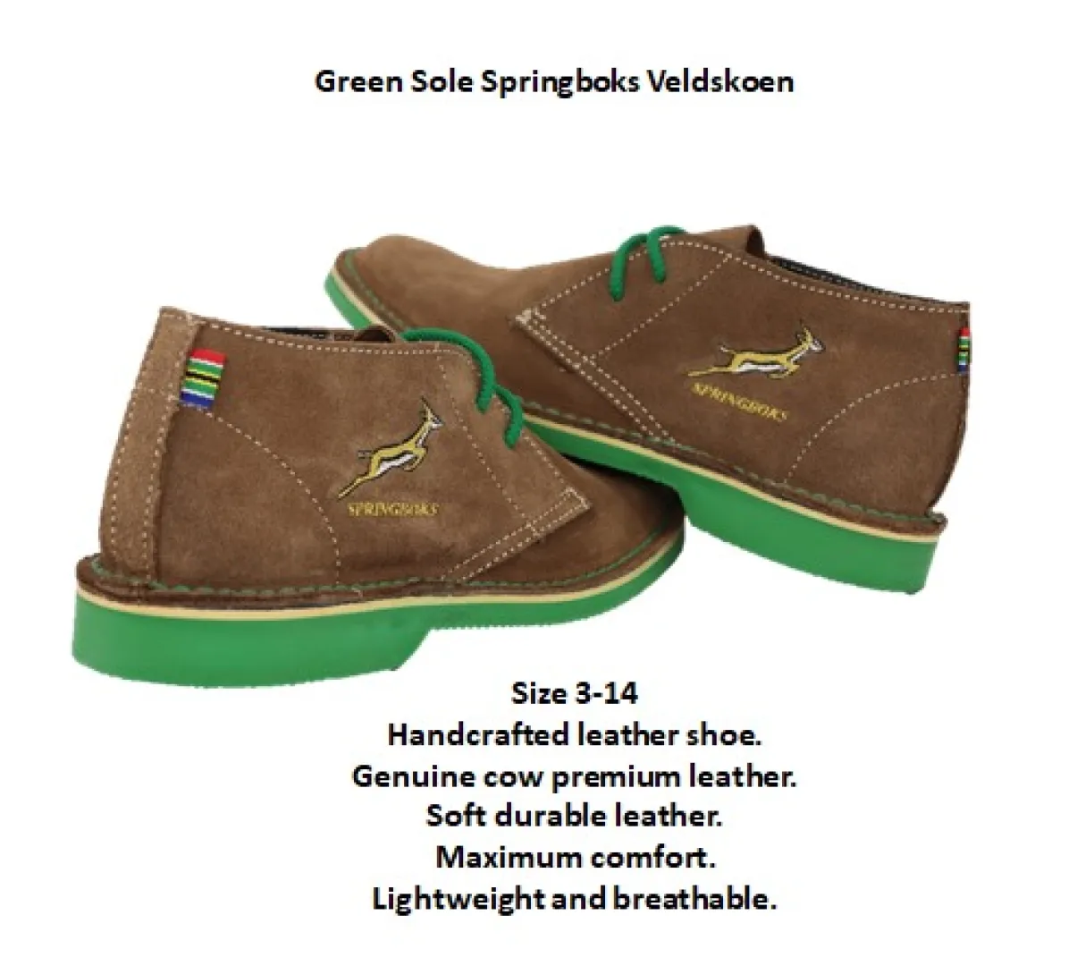 Green Sole Springboks Veldskoene | Outdoor Innovation
