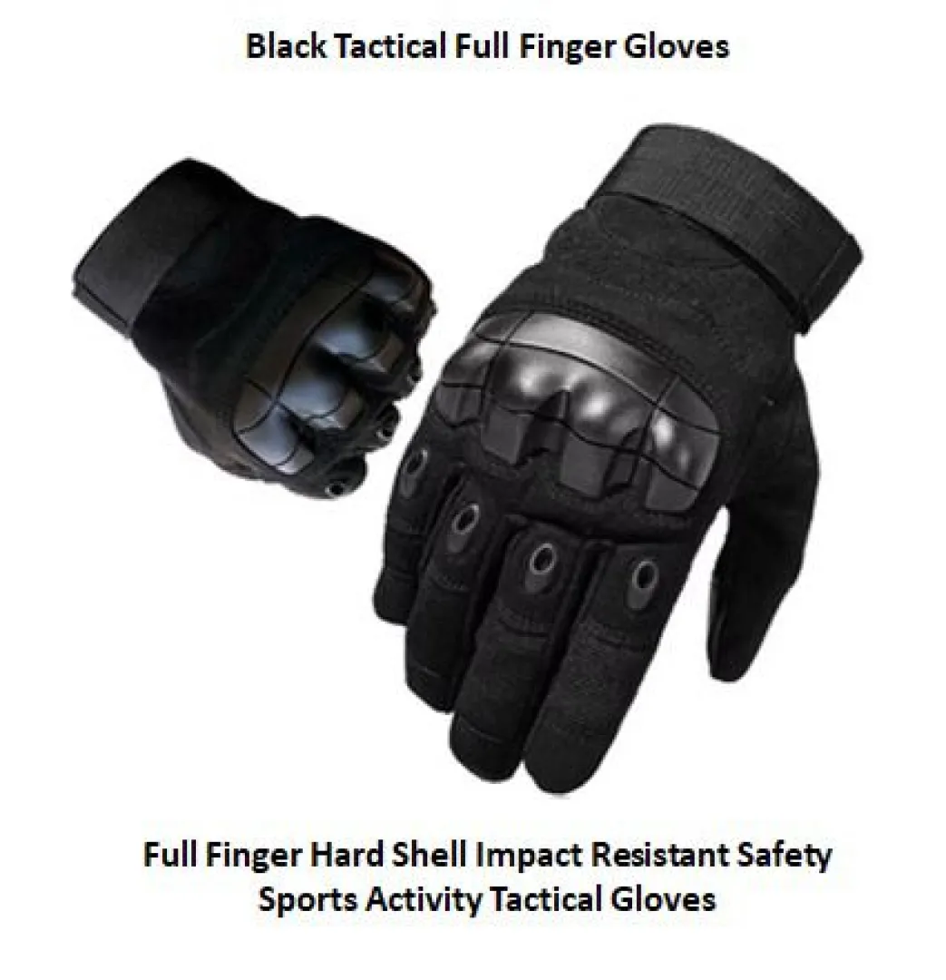Black Tactical Full Finger Gloves | Outdoor Innovation