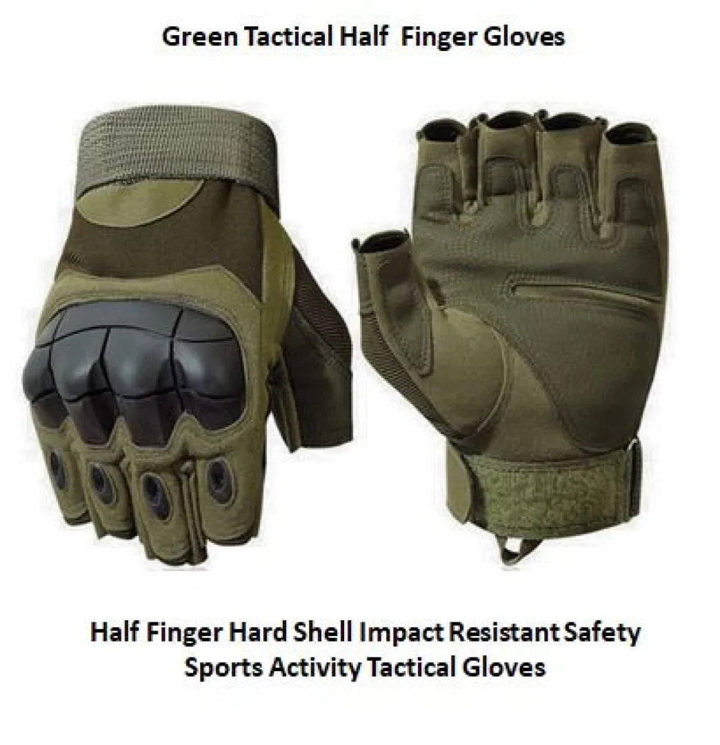 Green Tactical Half Finger Gloves | Outdoor Innovation