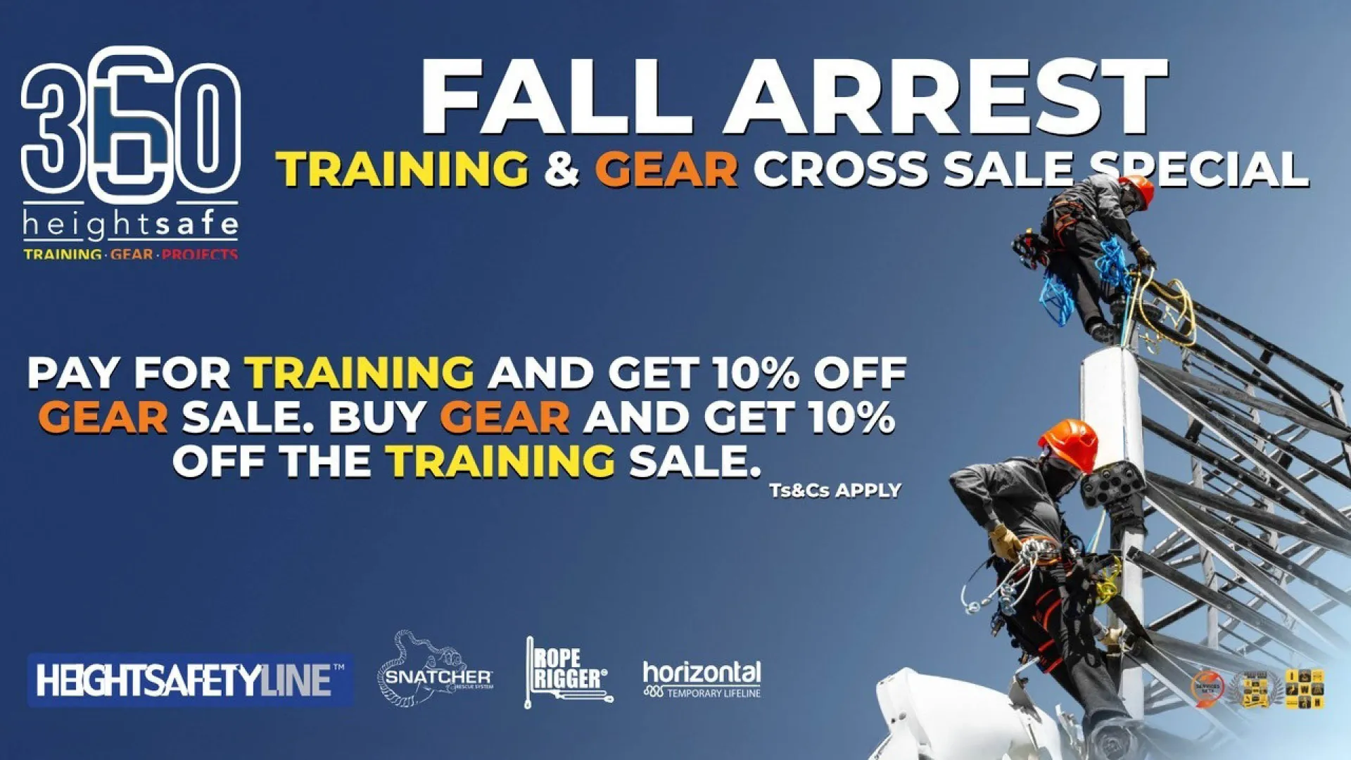 Fall arrest training &amp; gear cross sale special | Height Safe 360