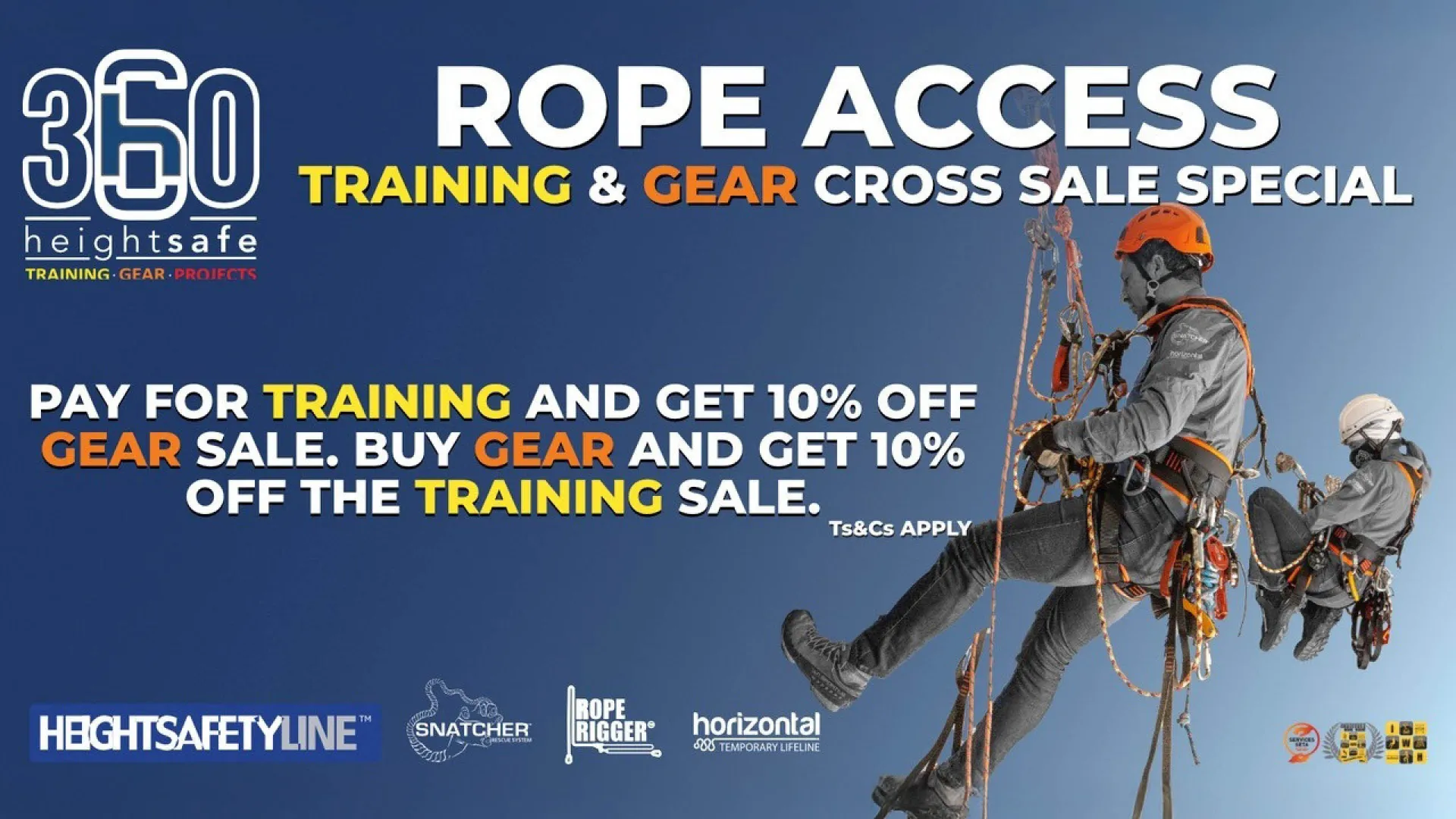 Rope access training &amp; gear cross sale special | Height Safe 360