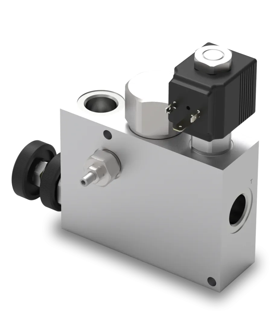 VPR/3/ET/VMP+VE VPR/3/ET/VMP+VE 3 way, with electric venting and pressure relief valve | Interpump Hydraulics South Africa