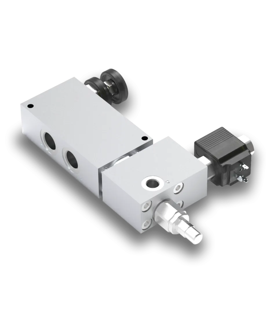 VPR/3/EP/VMP+VE 3 way, exceeding flow to pressure, with electric venting and pressure relief valve | Interpump Hydraulics South Africa