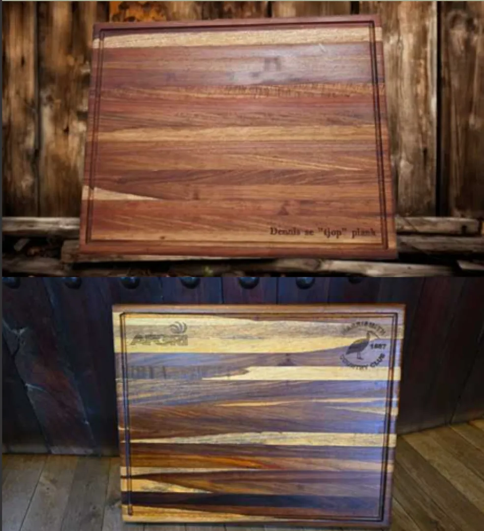 Kiaat Braai Board with Juice Grooves (500mm x 300mm x 20mm) | Outdoor Innovation