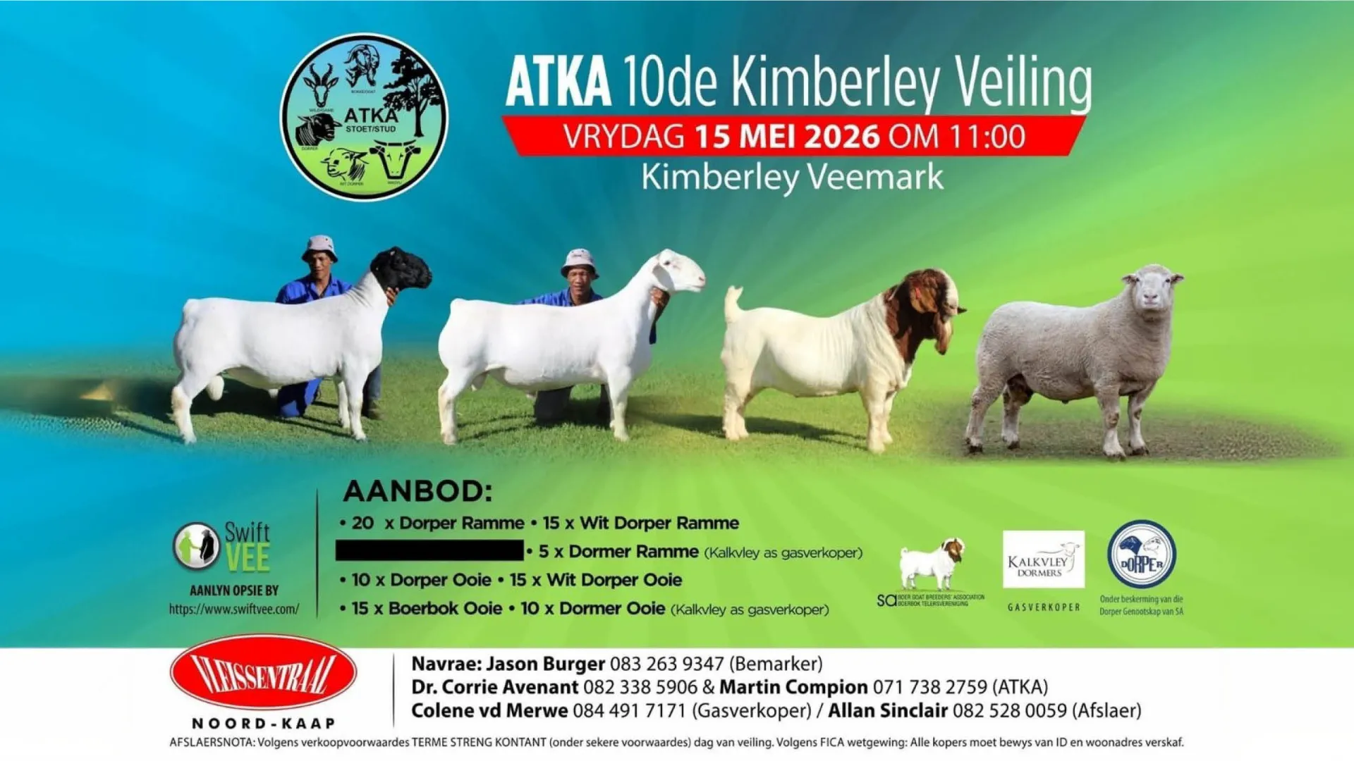 ATKA 10de Kimberley Veiling | 15 Mei 2026 | 11:00 | Kimberley Veemark 