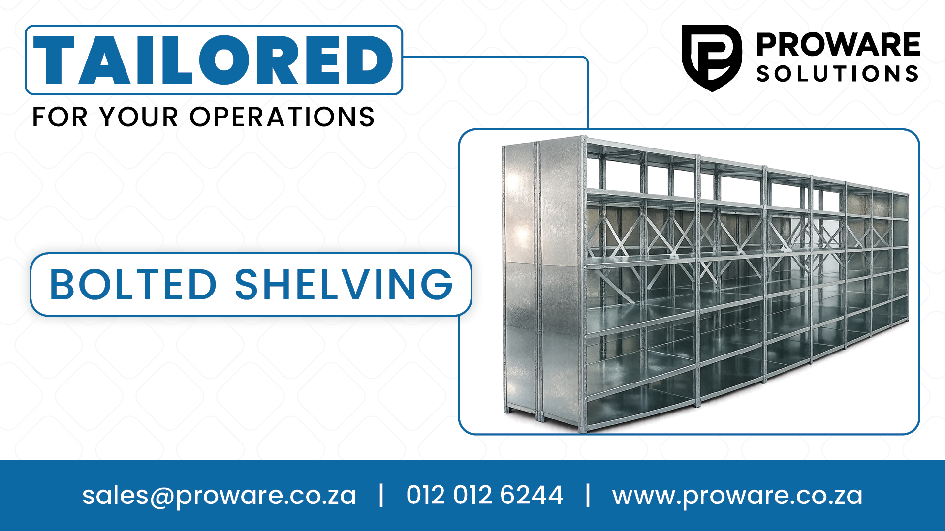 Bolted shelving tailored to your operations | Proware 
