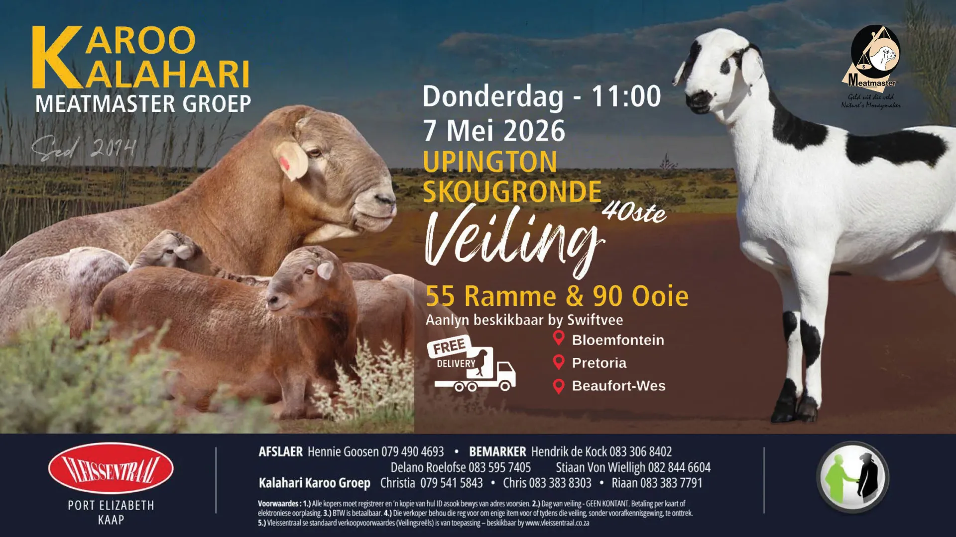 Karoo Kalahari Meatmaster Groep 40ste Veiling | 7 Mei 2026 | 11:00 | Upington Skougronde