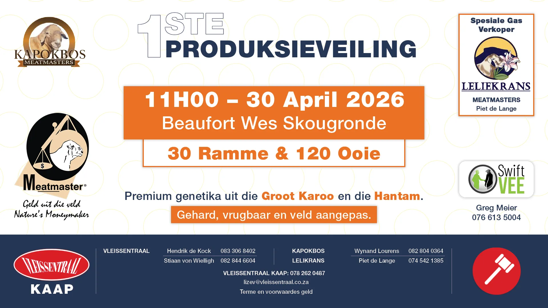 Kapokbos Meatmaster 1ste Produksieveiling | 30 April 2026 | 11:00 | Beaufort Wes Skougronde