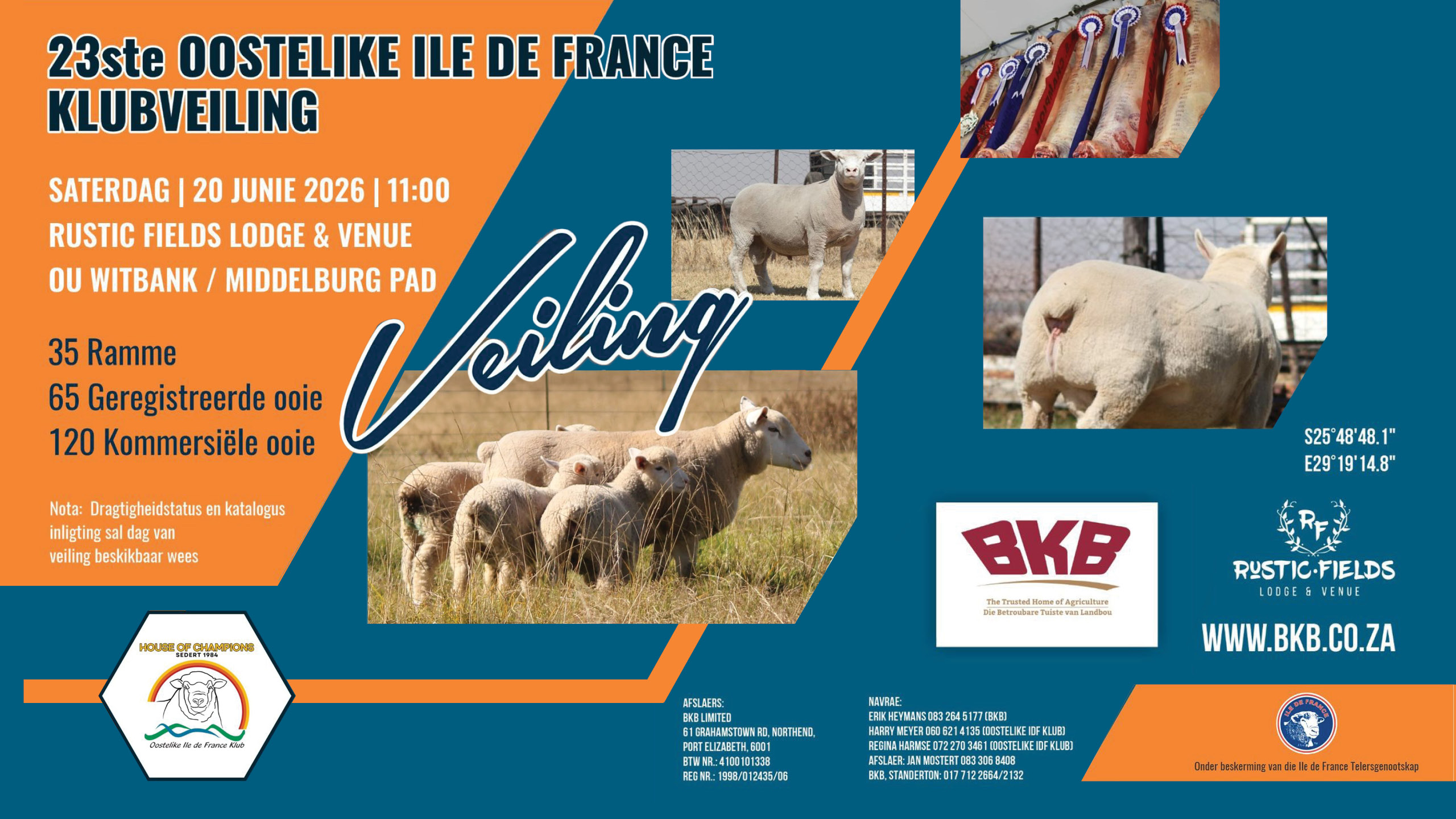 23ste Oostelike Ile De France Klubveiling | 20 Junie 2026 | 11:00 | Rustic Fields Lodge & Venue