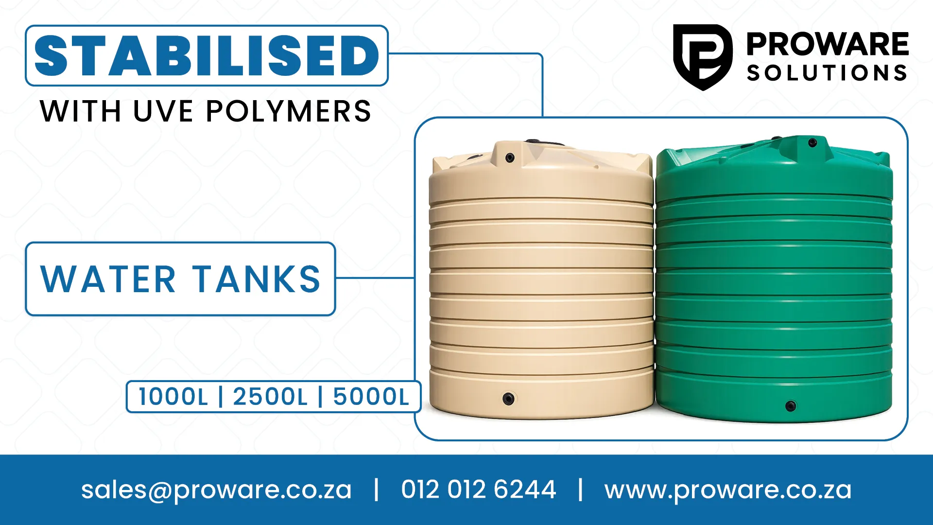 UV Stabilized Water Storage Tanks | 1000L, 2500L, 5000L Vertical water tank | Proware