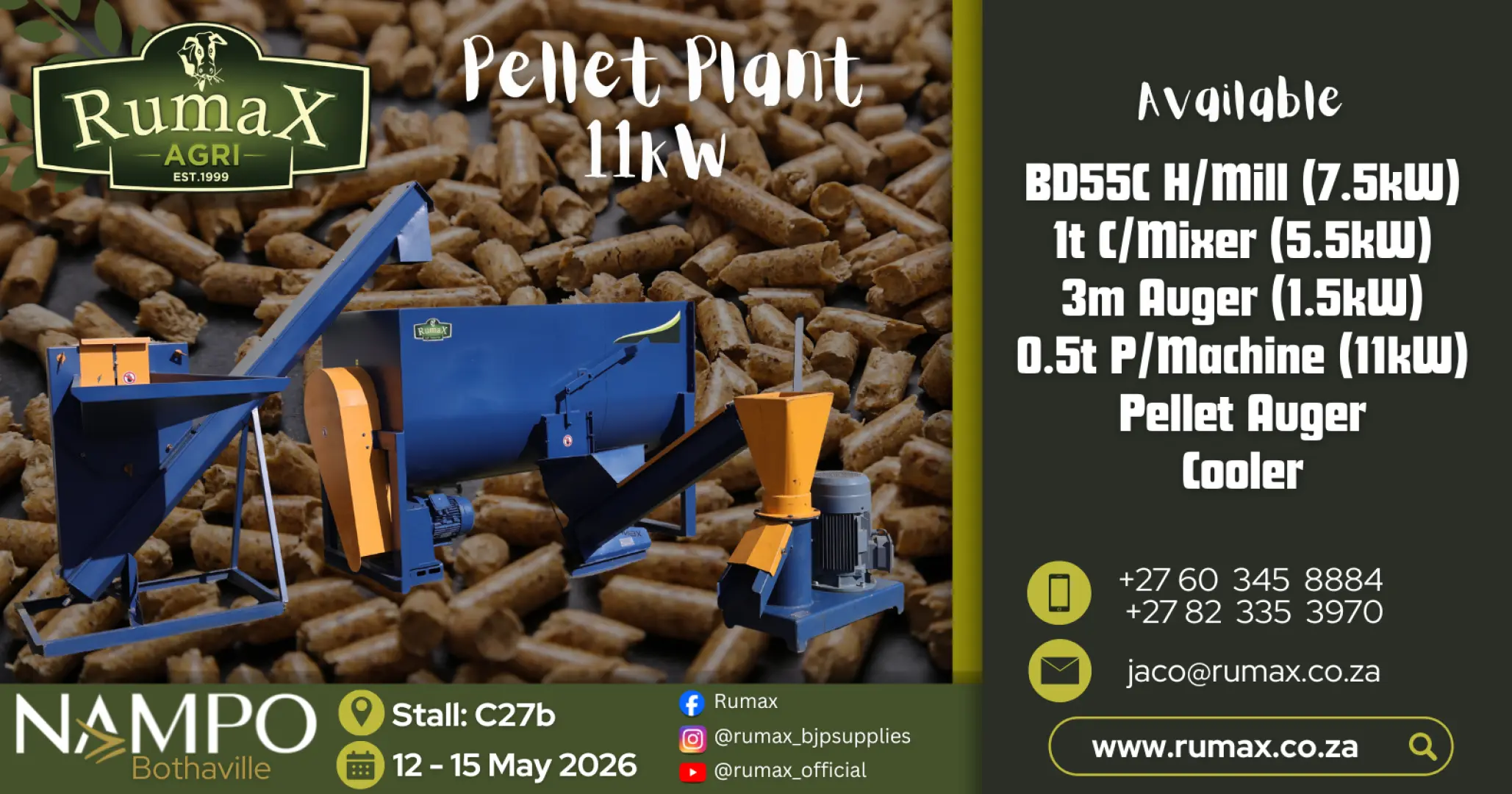 Streamline Your Production with the RumaX 11kW Pellet Plant System | Rumax Agri