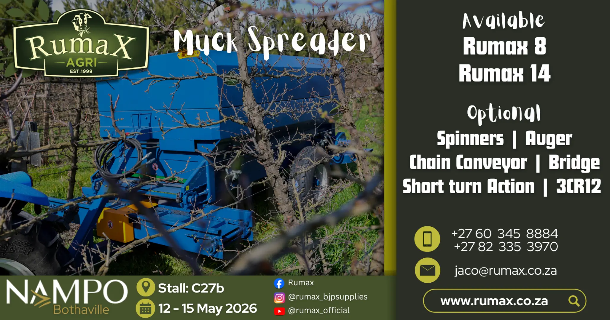 Efficient Manure Management with the Rumax 8 and Rumax 14 Muck Spreaders | Rumax Agri