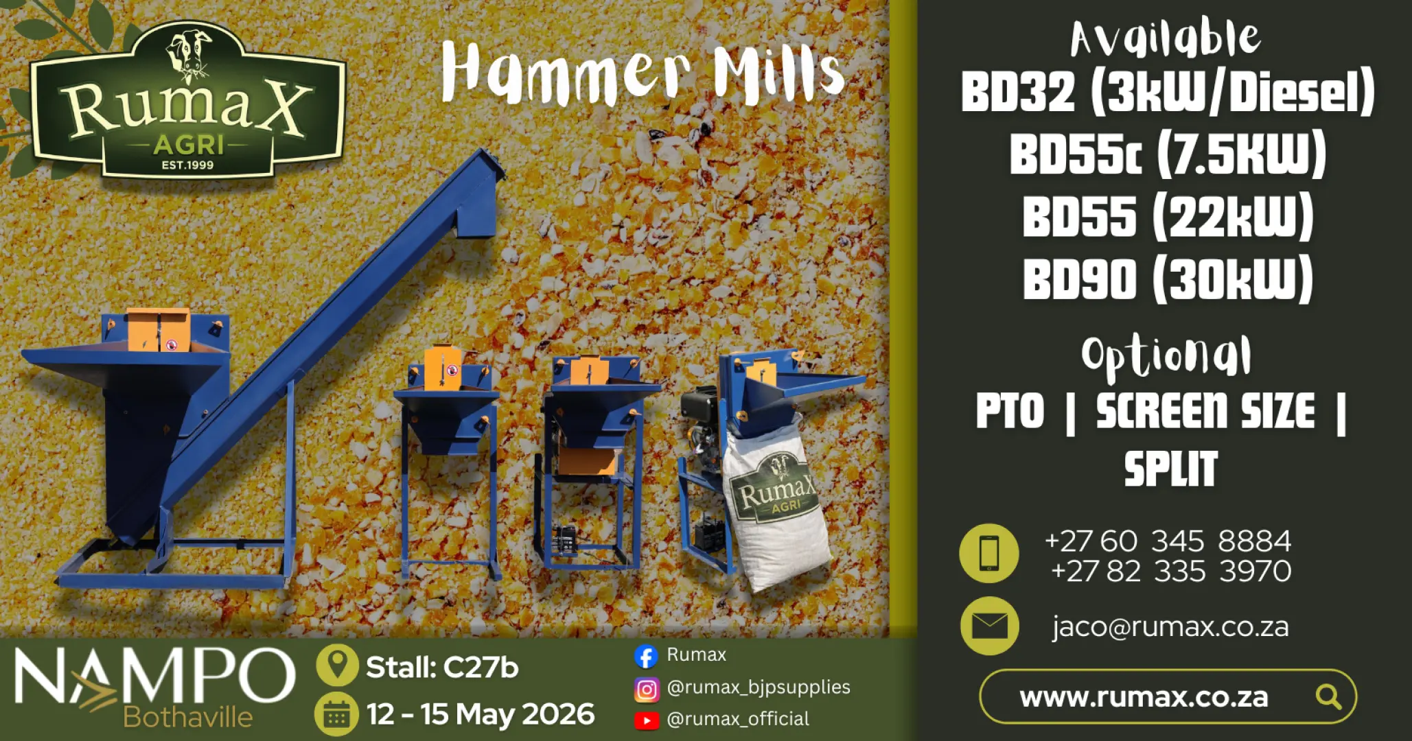 From Diesel to Electric: Explore the Versatile Rumax Hammer Mill Series | Rumax Agri