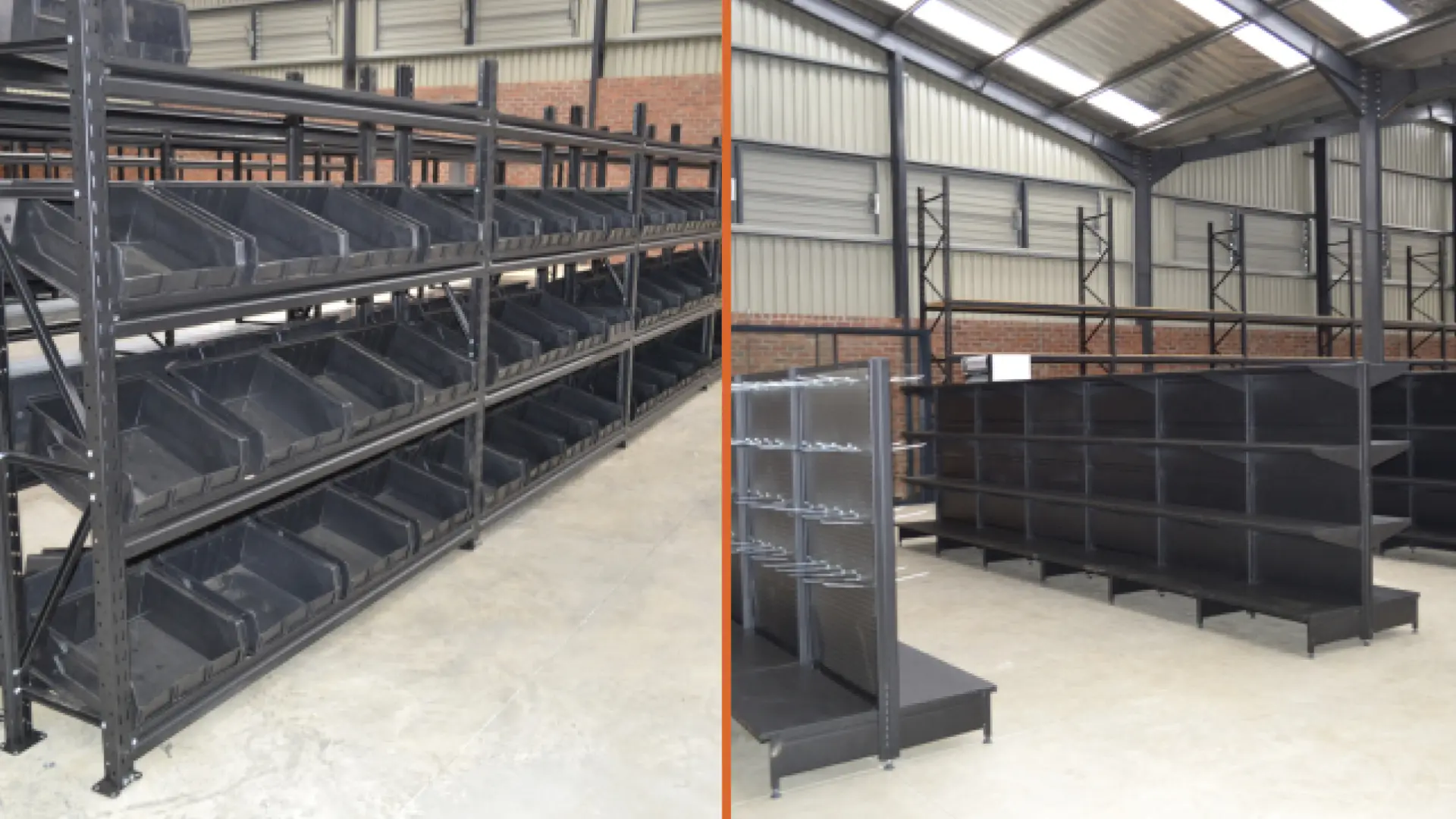 Long span racking with bins | Krost Shelving &amp; Racking