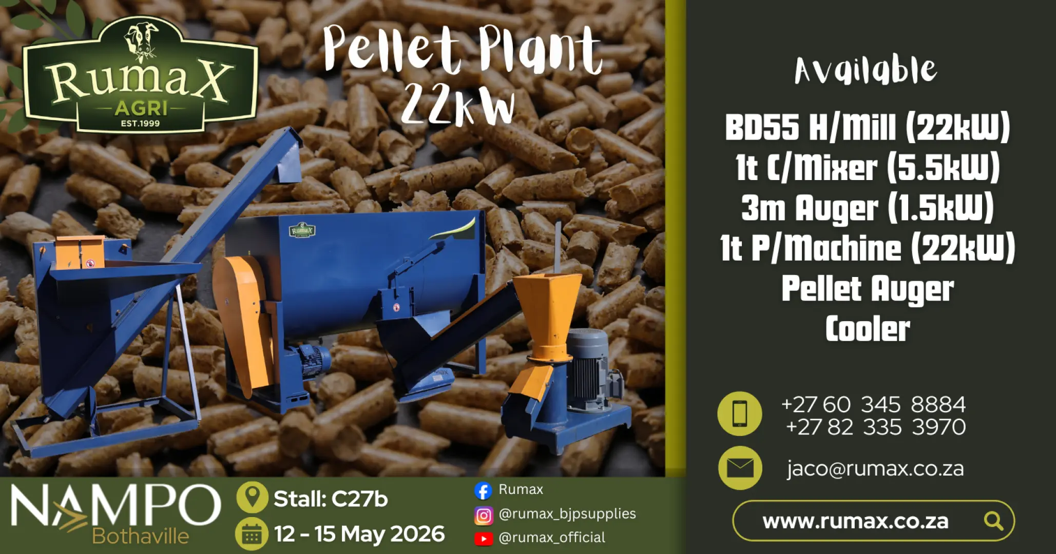 Complete 22kW Pellet Plant Solutions | Rumax Agri