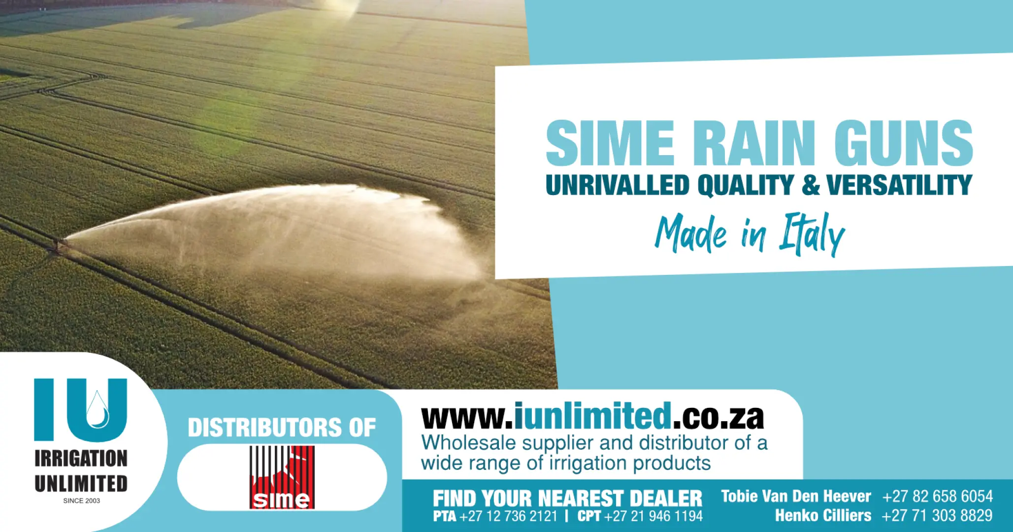 Unrivalled Quality &amp; Versatility | Sime Rain Guns | Irrigation Unlimited