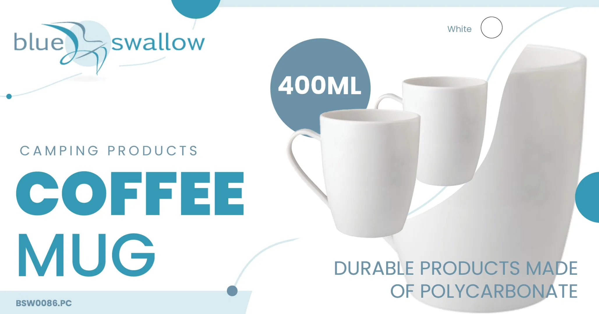 Coffee mug 400 ml | Camping products | Blue Swallow