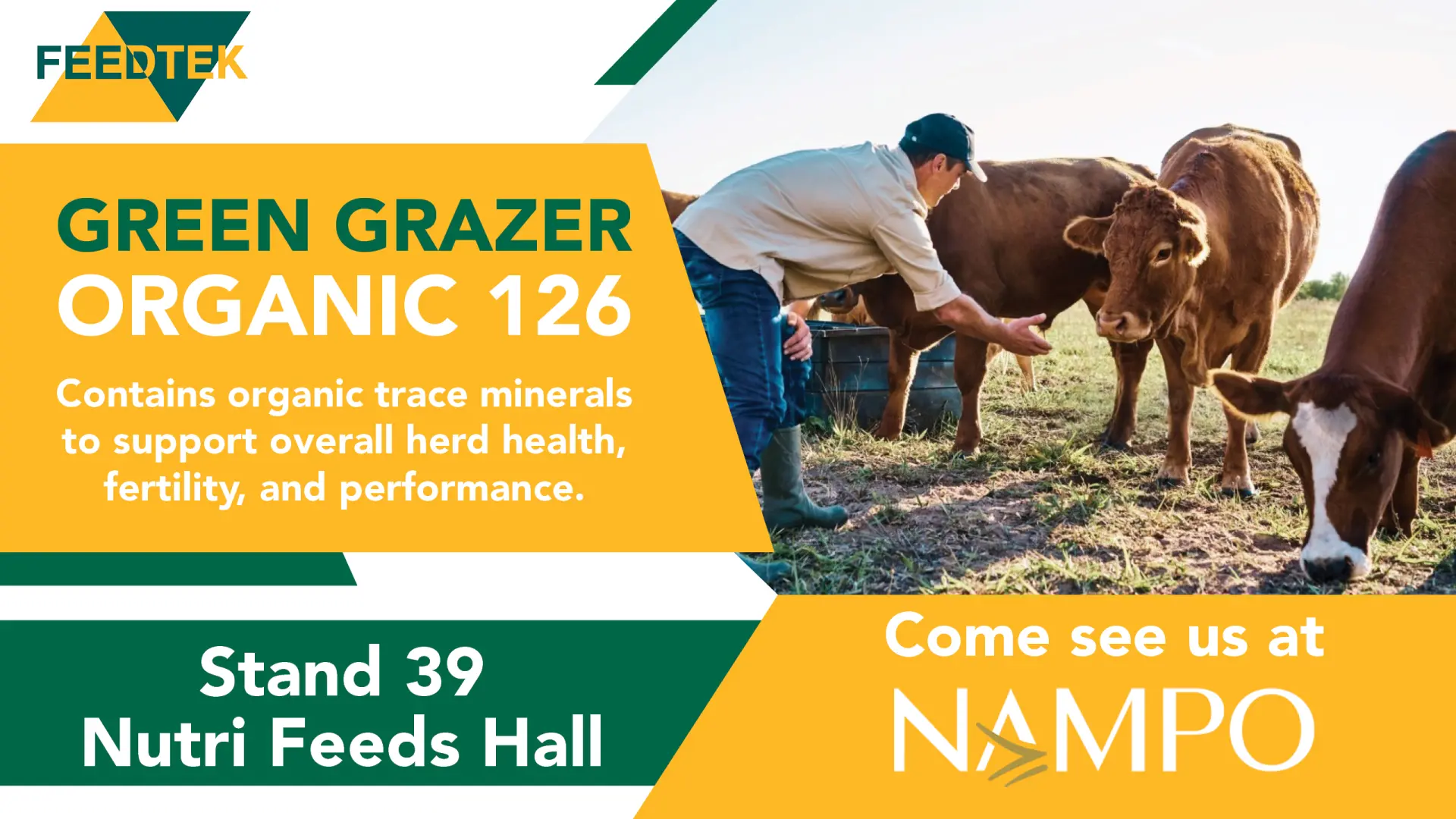 Unlock consistent grazing with Green Grazer Organic 126 at NAMPO 2026 | Feedtek Animal Feed Solutions