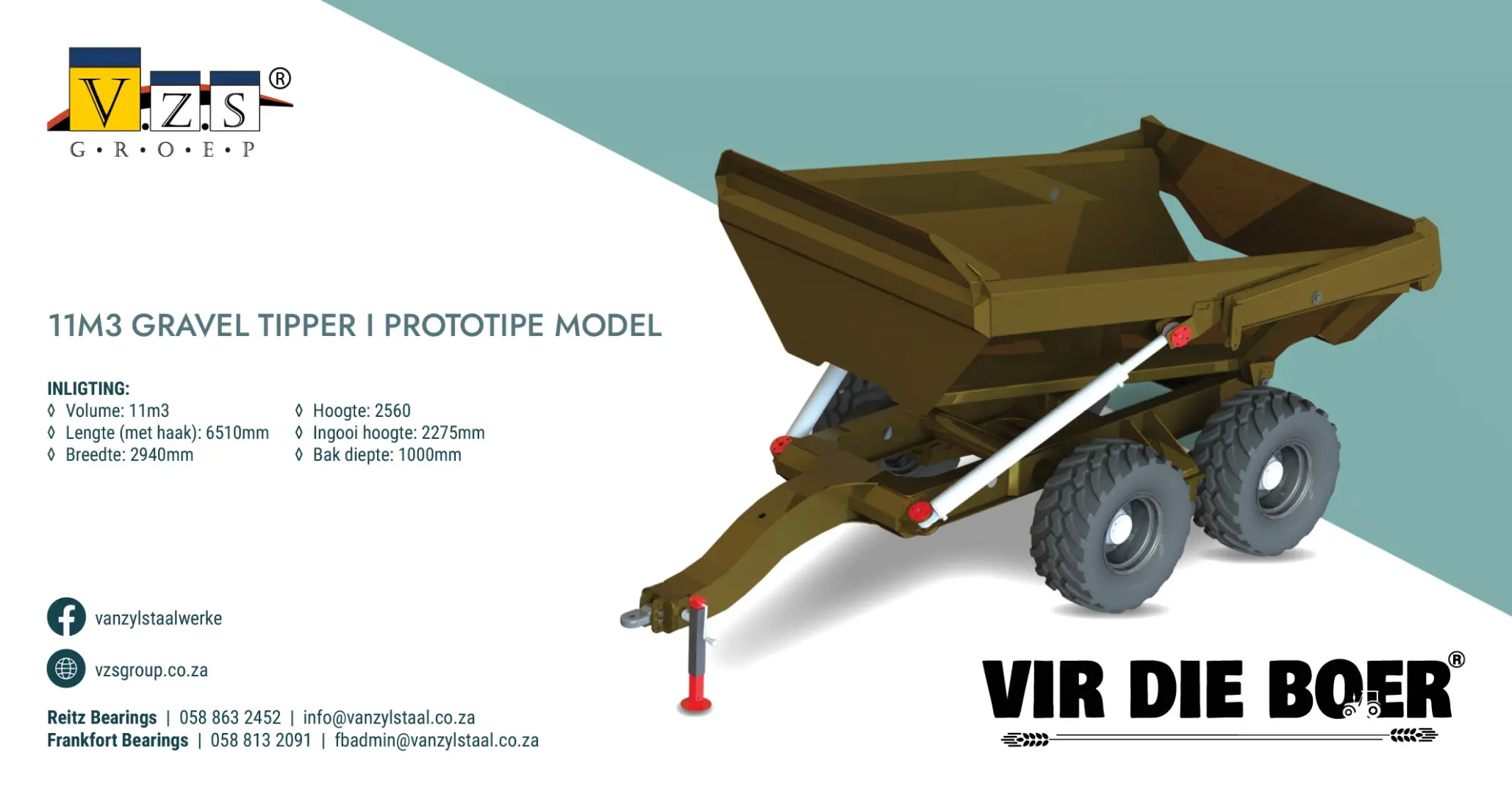 11m³ Gravel Tipper | Prototipe Model | Van Zyl Staalwerke