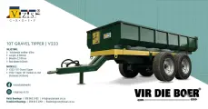 10 Ton Gravel Tipper |  Model V233 | Van Zyl Staalwerke