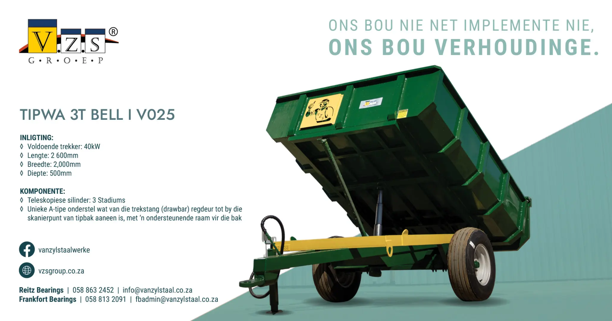 Tipwa 3 Ton Bell | Model V025 | Van Zyl Staalwerke