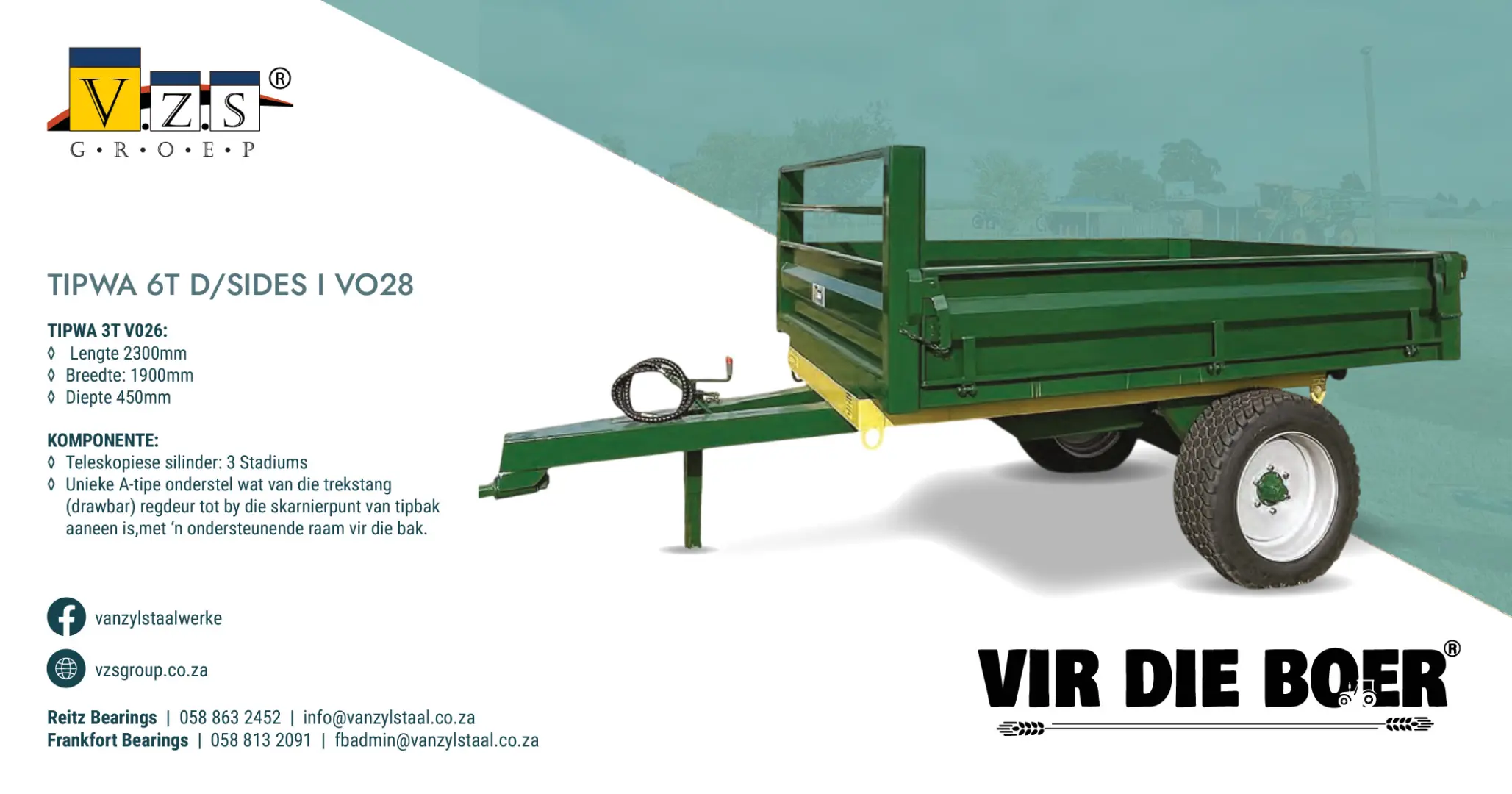 Tipwa 6 Ton Drop Sides | Model V028 | Van Zyl Staalwerke