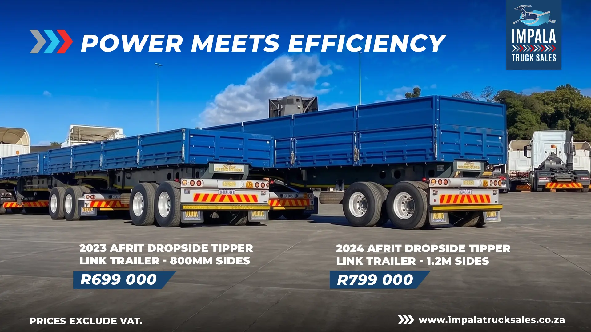 Used Afrit Dropside Tipper Link Trailers for sale at Impala Truck Sales