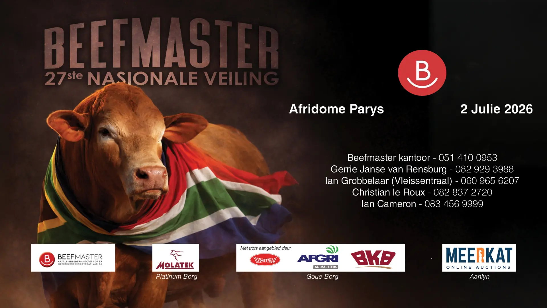 Beefmaster 27ste Nasionale Veiling | 2 Julie 2026 | Afridome, Parys