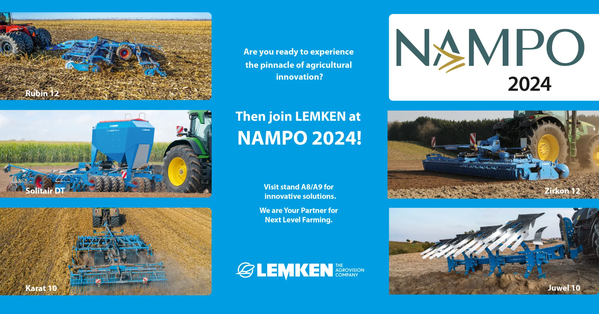 Join LEMKEN at NAMPO 2024 | Stand A8/A9
